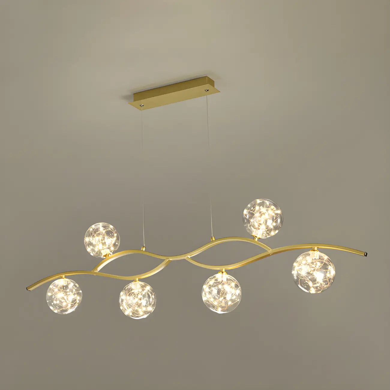 Modern Adjustable Clear Glass LED Pendant Light