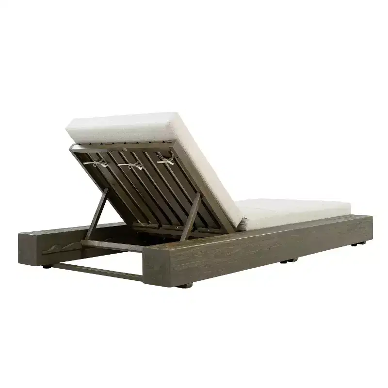 Christopher Knight Home Thomas Patio Acacia Chaise Lounges with Cushion and Adjustable Backrest