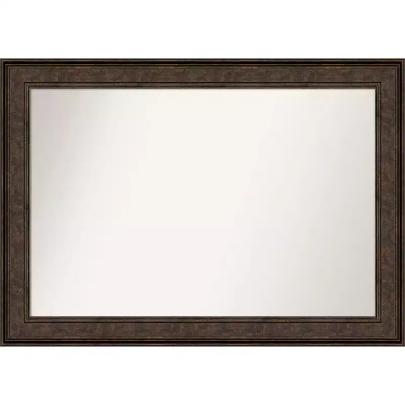 Amanti Art 42" x 30" Ridge Bronze Bathroom Wall Mirror - Vanity, Wall Mount