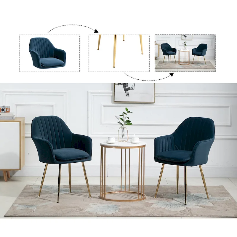 AVAWING Upholstered Dining Chair (Set of 6) Velvet Accent Arm Chair