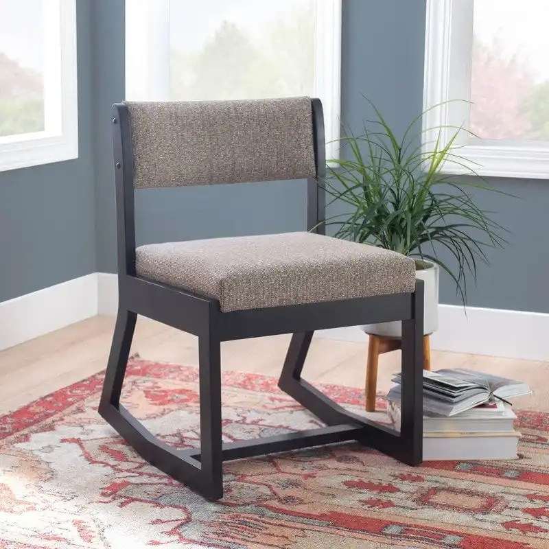 Clyde Solid Wood Black Sled Base Accent Chair