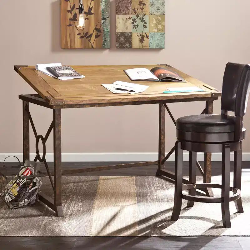 Knightley Tilt-Top Drafting Table - Brown - SEI