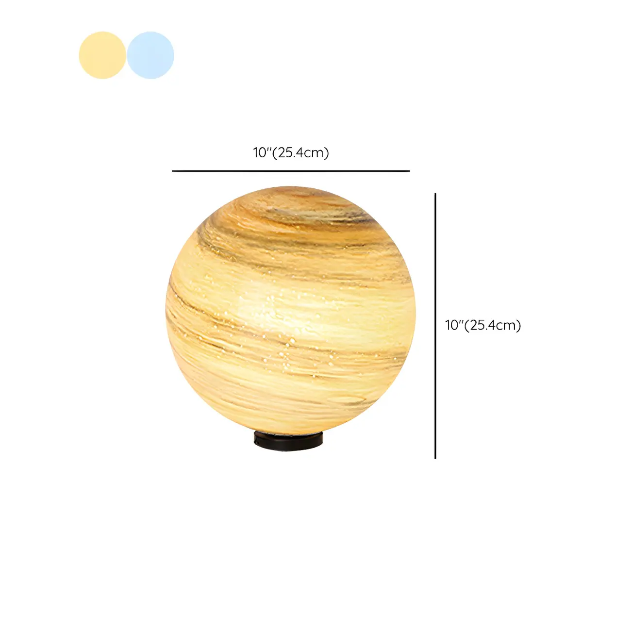Yellow and Blue Glass Planet-Theme Globe Shade Post Cap Light