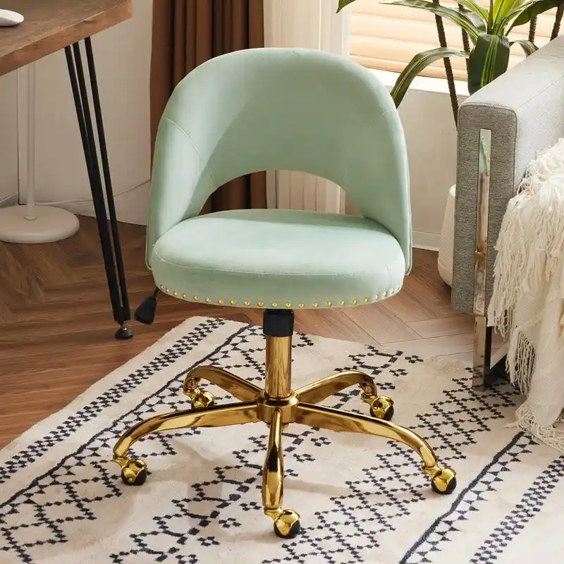 Office Chair Velvet Desk Chair Swivel Armchair Cute Modern Fabric Home Office Desk Chairs with Wheels