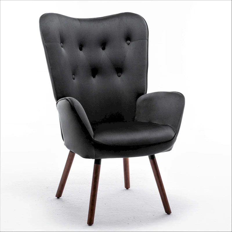 Kreedence 26.38 W Microfiber Flared Arm Accent Chair