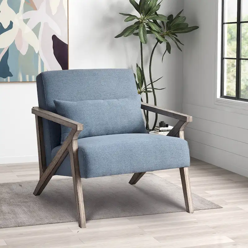 Accent Armchair Solid Hardwood Upholstered