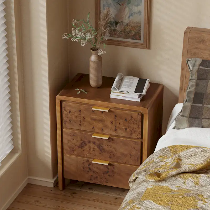 Brown Rustic Farmhouse Fully-Assembled Dresser with Wood Grain Drawers