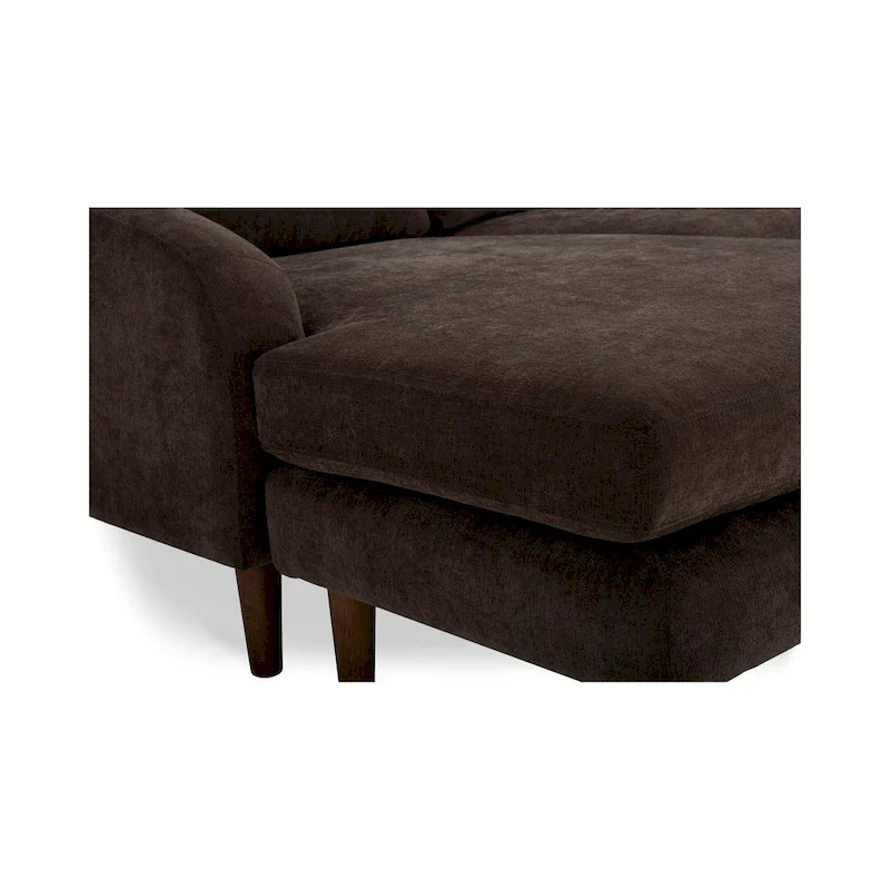 Drew Sectional with Reversible Chaise, Dark Brown - 98 X 59.2 X 33.5