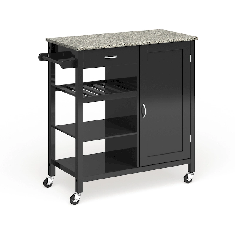 Ringsby Wooden 3-shelf Kitchen Cart