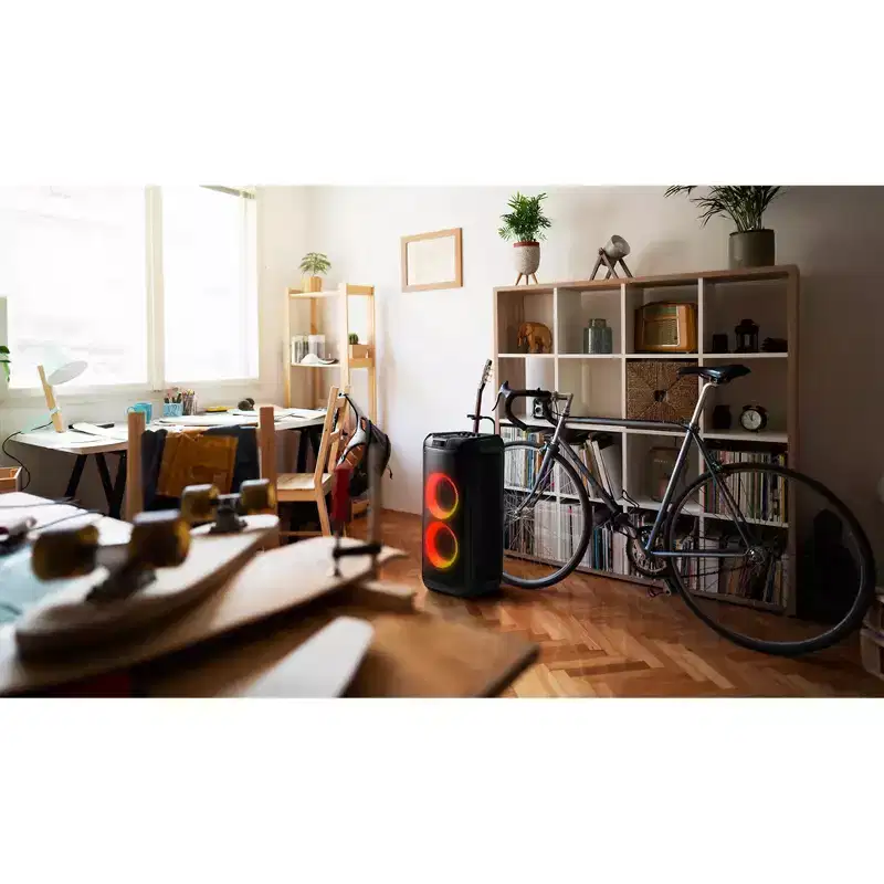 PHILIPS Bluetooth Party Speaker with Powerful Bass, LED Lights, FM Radio, USB, TWS, Loud Wireless Sound, Mic and Guitar Inputs, Karaoke Ready (Corded)