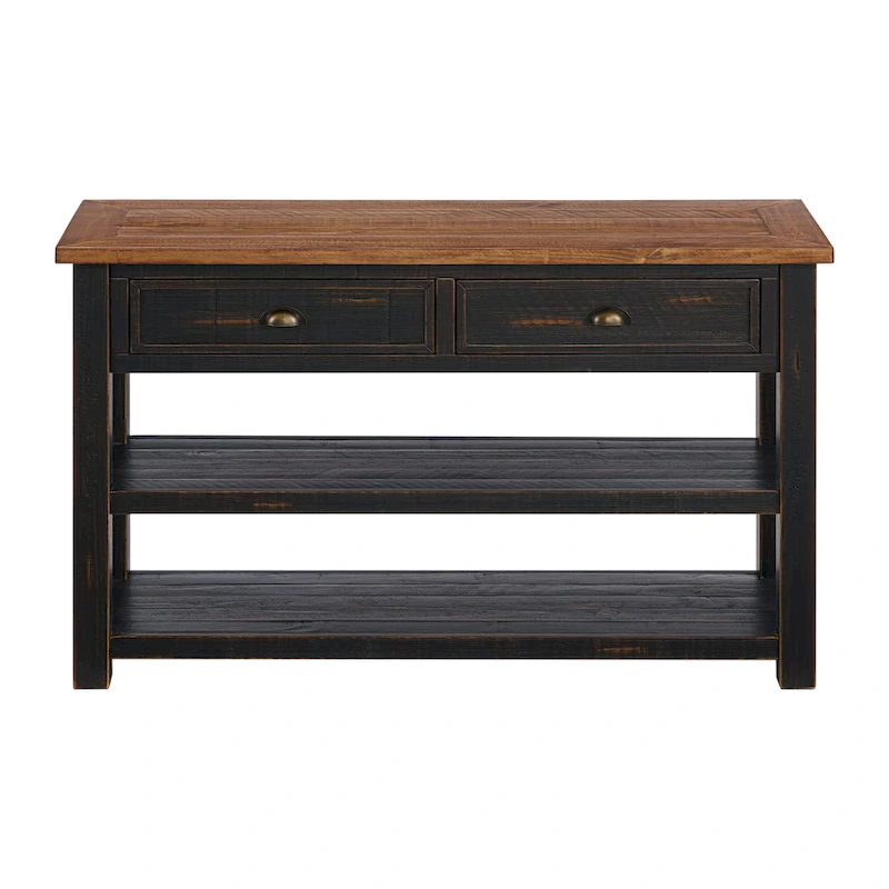 The Gray Barn Downington Solid Wood 2-Drawer Sofa Console Table