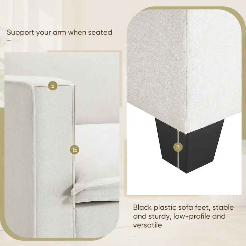 109 Chenille Modular Sectional Sofa with USB Console