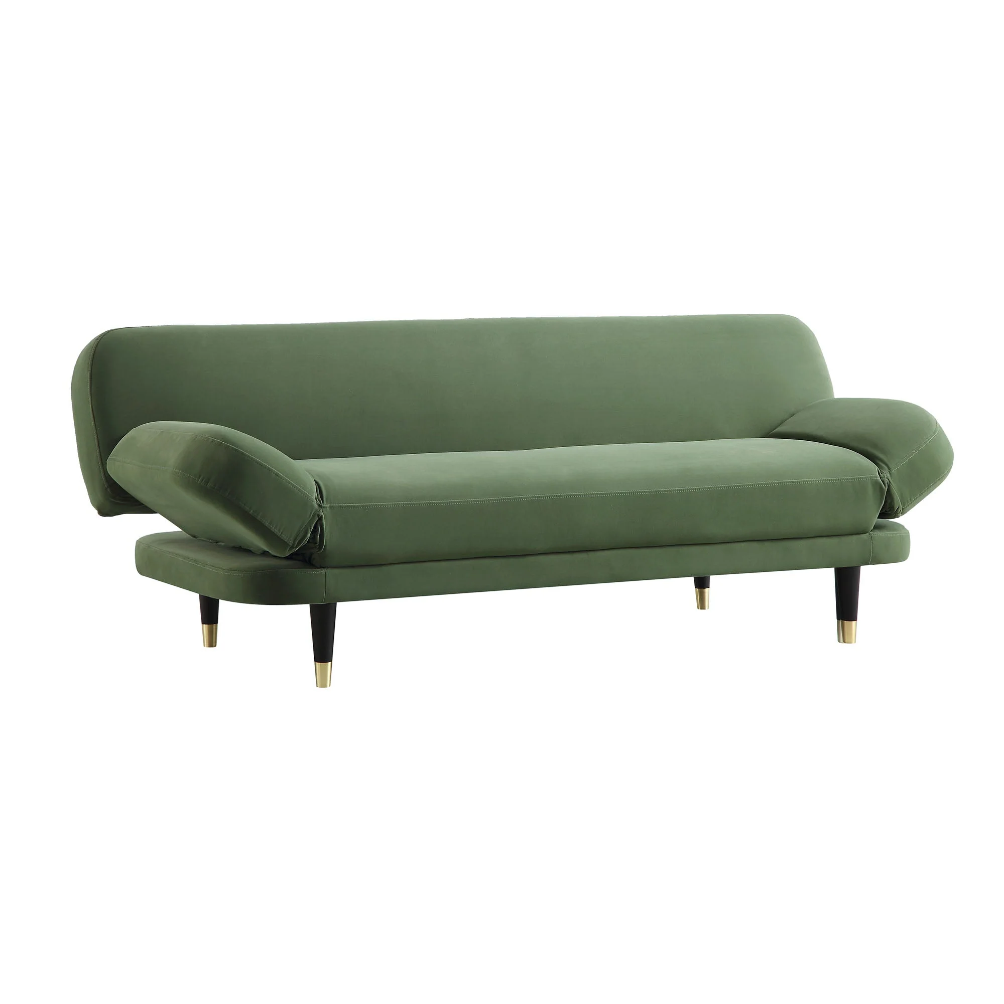 2-Seater Sofa Bed, Moss Green Velvet