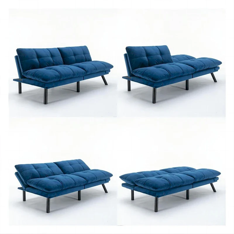 Modern Upholstered 2-Seater Sofa Bed with Adjustable Backrest and Armrests - 70:l