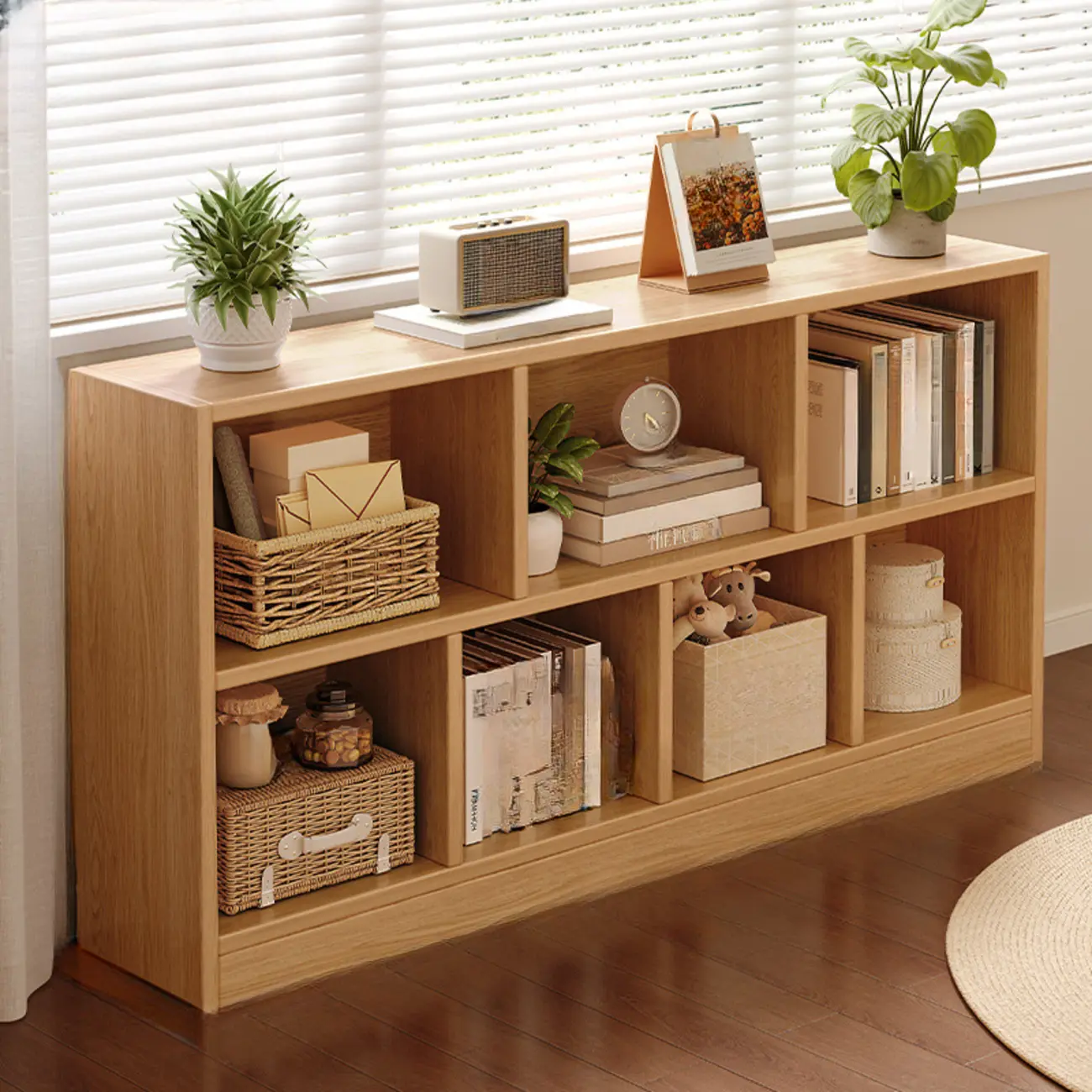 Modern Wooden Compact Bookcase Home Office Shelves