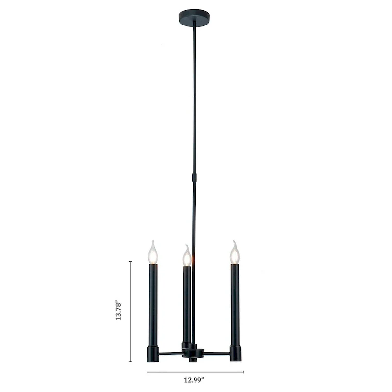 Vidman Pendant Chandelier Ceiling Light with 3-light candle