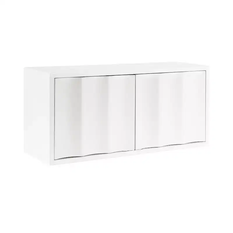 Kate & Laurel All Things Decor 30"x10"x14" Sartell Scallop Wall Cabinet White