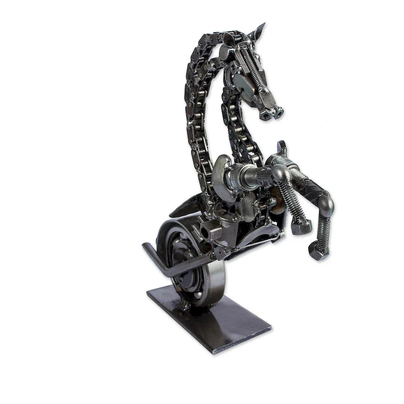 Novica Handmade Rustic Horsepower Recycled Auto Parts Sculpture (11 Inch)