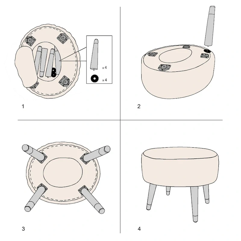 Serenta Heavy FauxFur Oval Ottoman