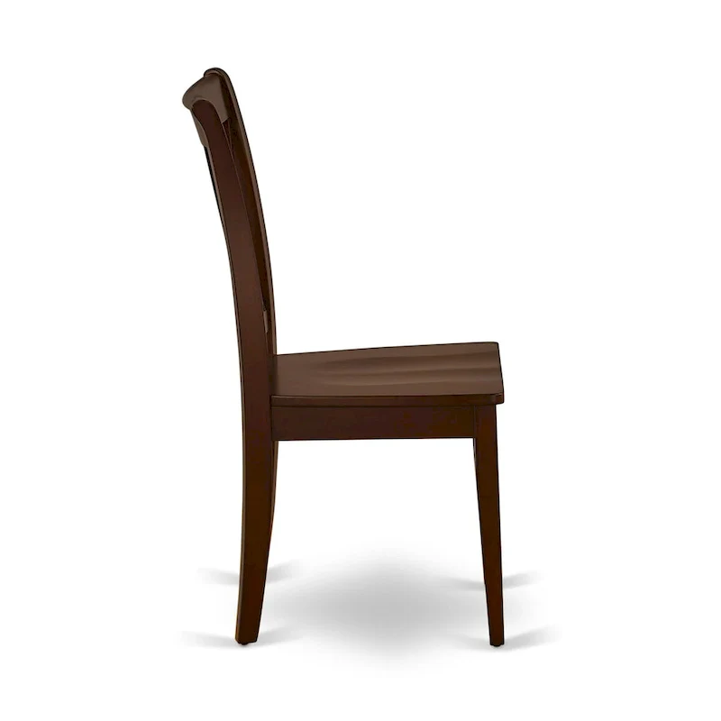 East West Furniture 3 Piece Dining Table Set- a Round Kitchen Table with Pedestal and 2 Dining Chairs, Mahogany(Seat Options)