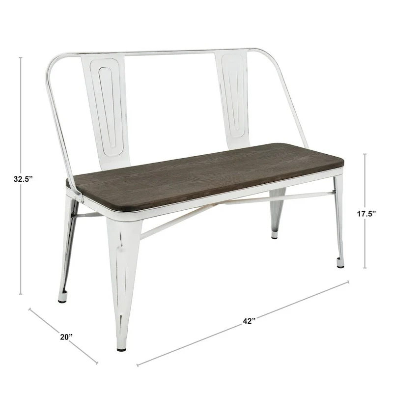 Carbon Loft Boyer Industrial Metal and Wood Dining/ Entryway Bench