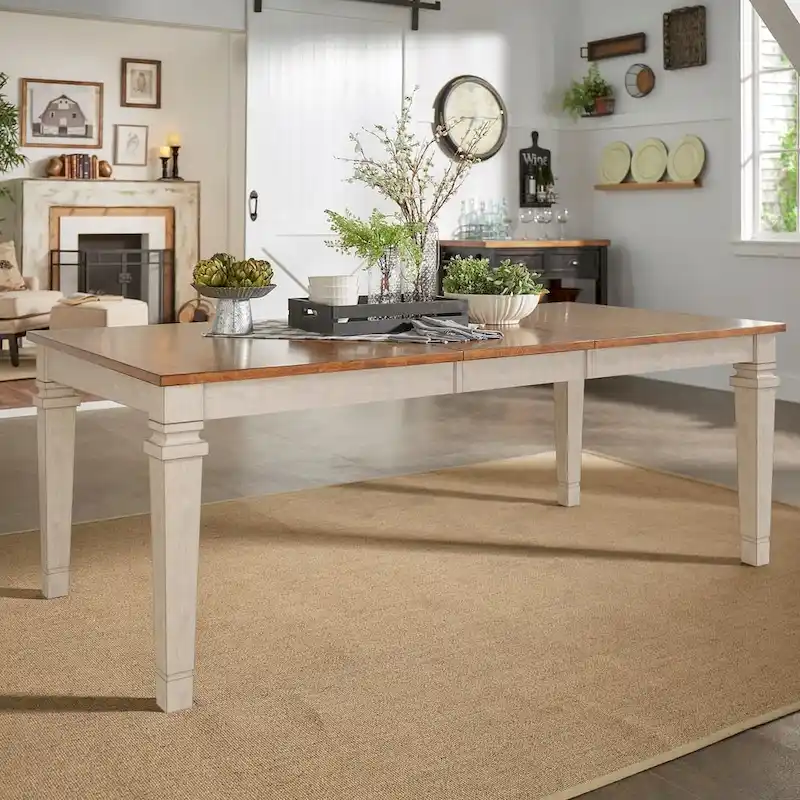 Elena Solid Wood Extendable Dining Table - Classic Style