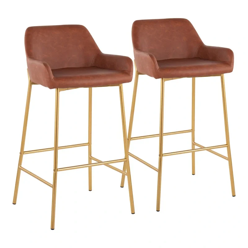 Gold Frame Upholstered Bar Stool