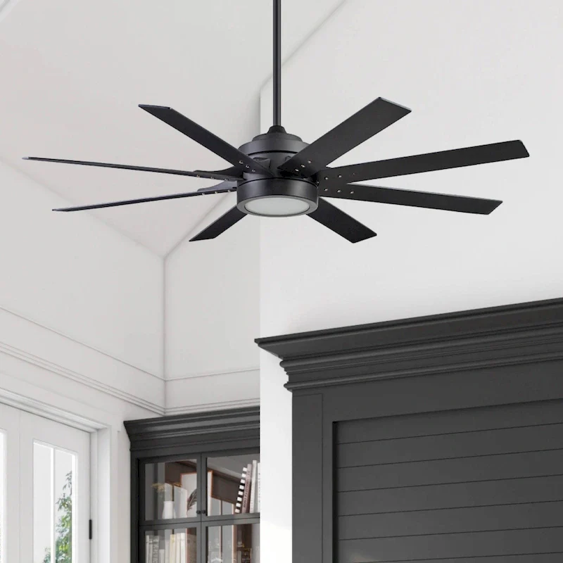 62  Honeywell Xerxes Indoor Contemporary Ceiling Fan with Remote, Matte Black