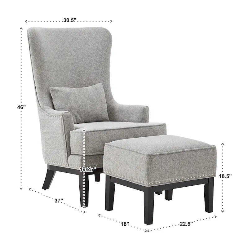 Capella Highback Wing Lounge Chair with Footstool by iNSPIRE Q Artisan