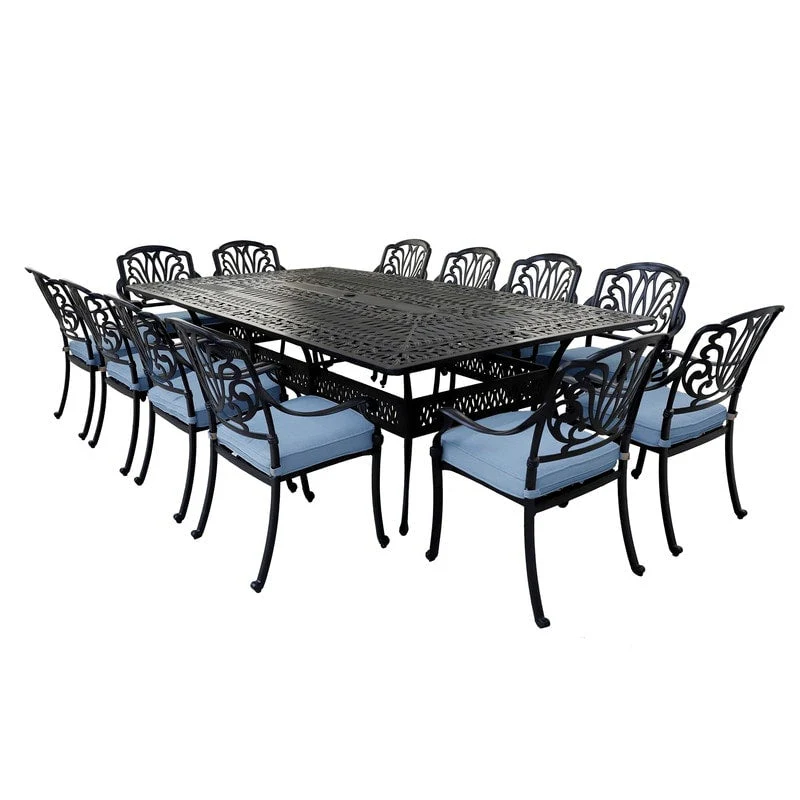 Manasquan 13-piece Gunmetal Aluminum Dining Set by Havenside Home