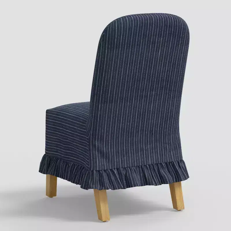 Rounded Back Slipcovered Dining Chair with Ruffle - Threshold