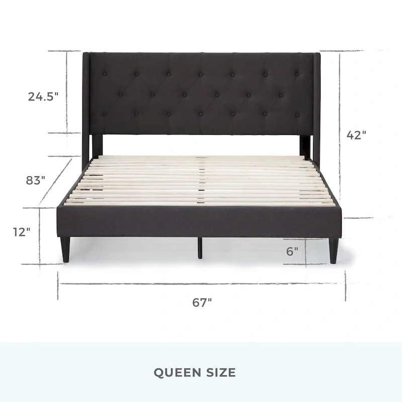 Brookside Isabelle Button Tufted Wingback Upholstered Bed