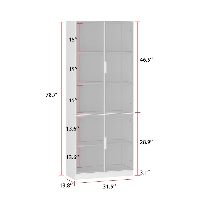 Modular Buffet and Display Cabinet - Modular Design in Pristine White