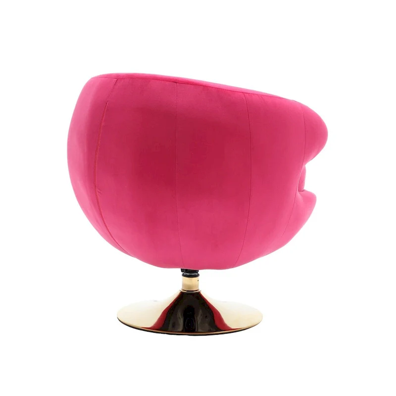 HOMEFUN Velvet 360 Degree Swivel Left Cuddle Barrel Accent Chairs