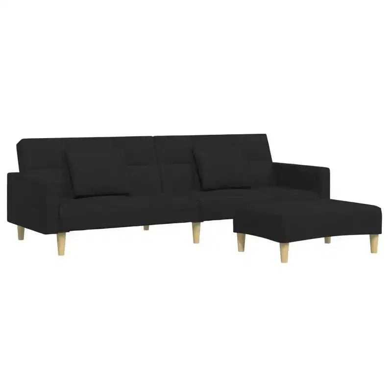 vidaXL 2-Seater Sofa Bed with Footstool Furniture Home Living Room Fabric