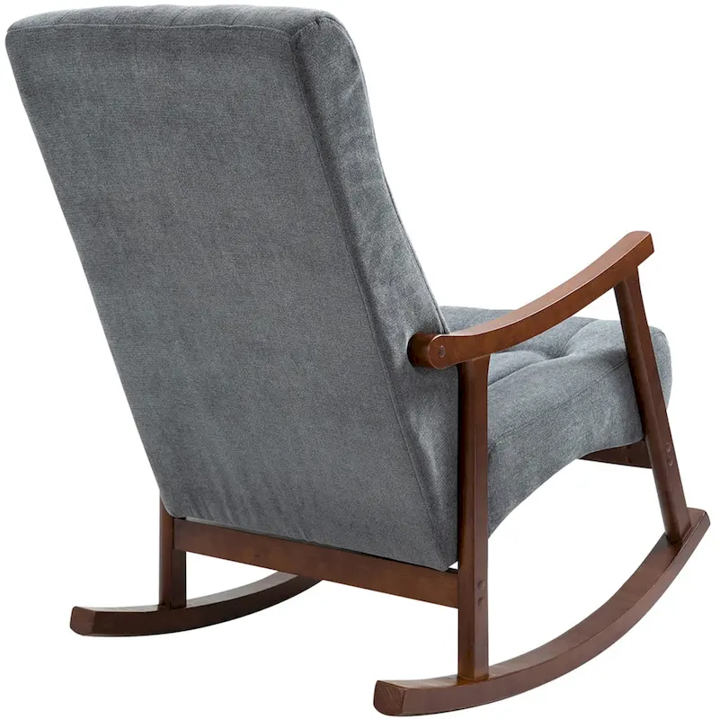 Upholstered Rocking Chair ModernHighBackArmchair