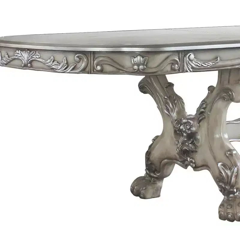 Dresden 136" Dining Tables Vintage Bone White - Acme Furniture