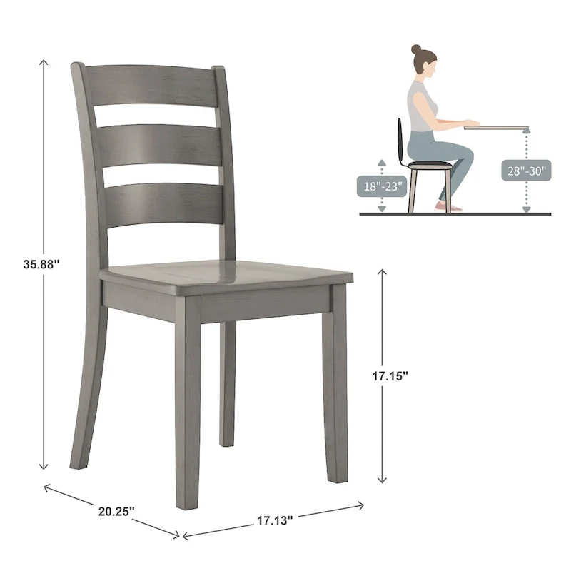 Wilmington II Round Pedestal Base Antique Grey 5-Piece Dining Set by