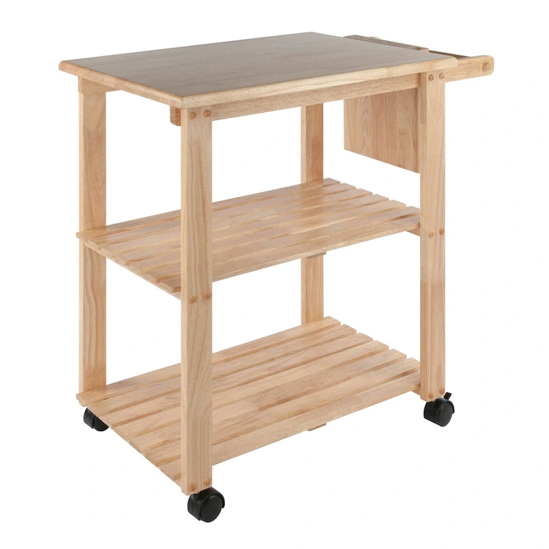 Mario Utility Kitchen Cart, Natural - 33.19 x 20.47 x 31.93 inches