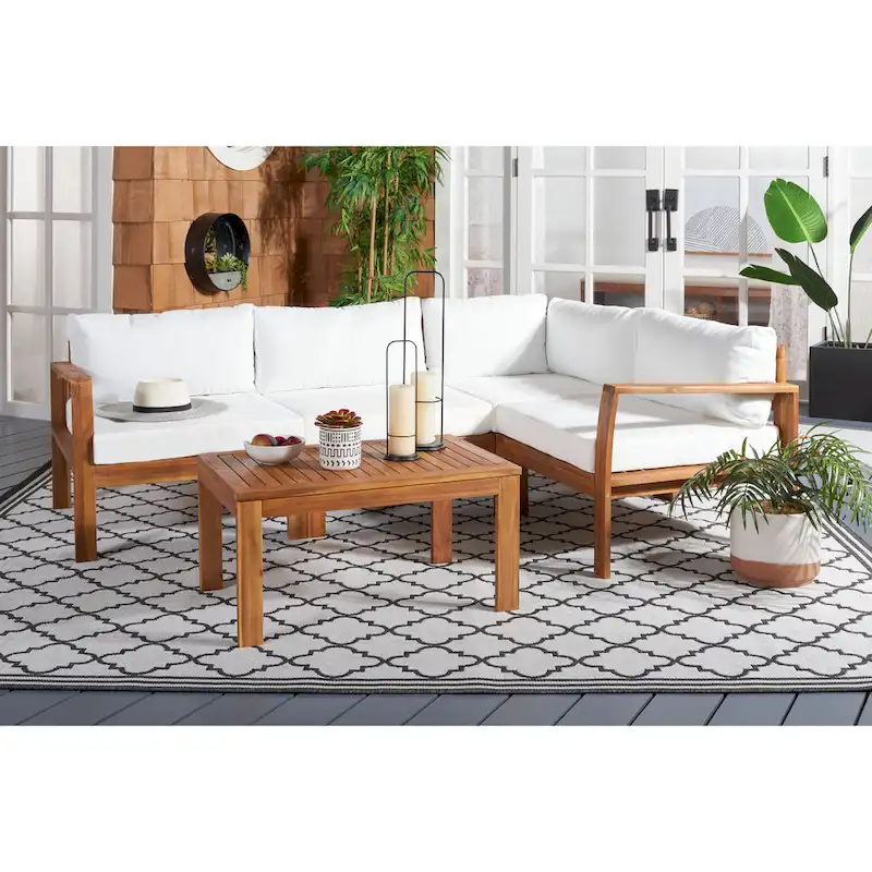 SAFAVIEH Outdoor Carmelina Outdoor Set - 28W x 26D x 30H