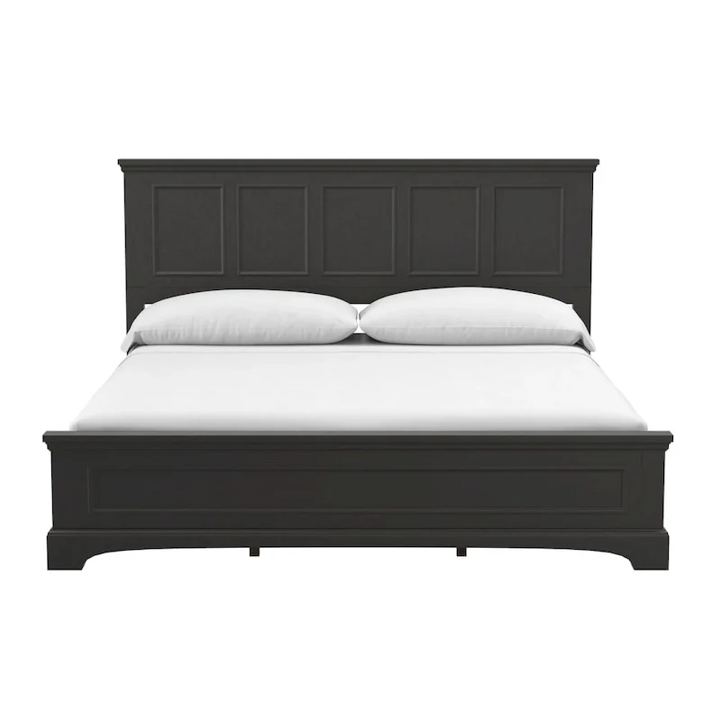 Farmhouse Basics Rustic Black Finish Panel Bed Set