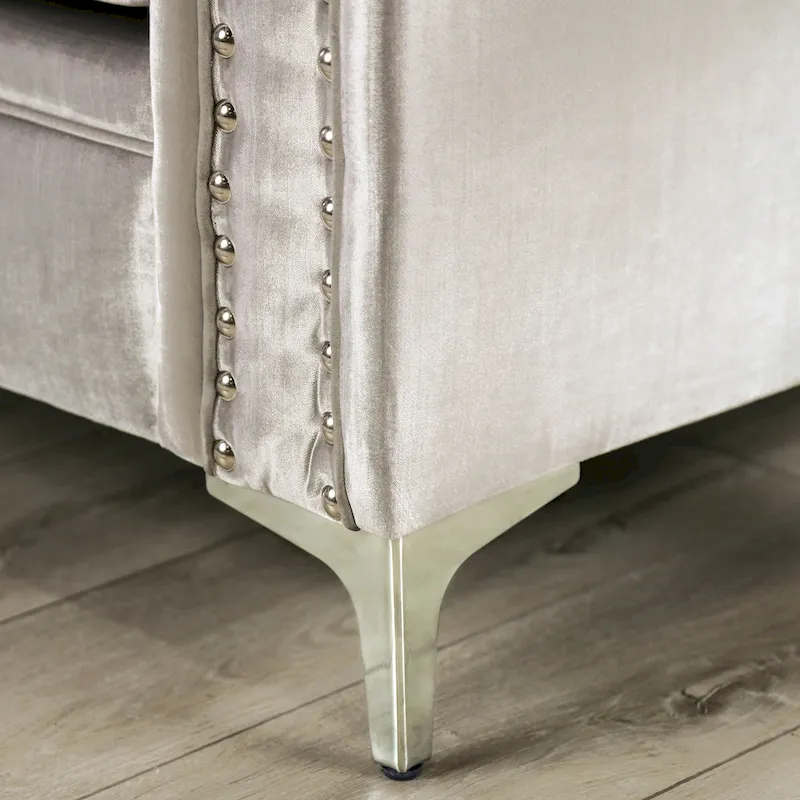 Vynn Transitional Chenille Sloped Arms 2-Piece Living Room Set by Furniture of America