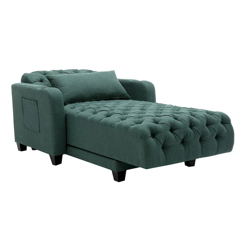 Clihome Tufted Reclining Chaise Lounge