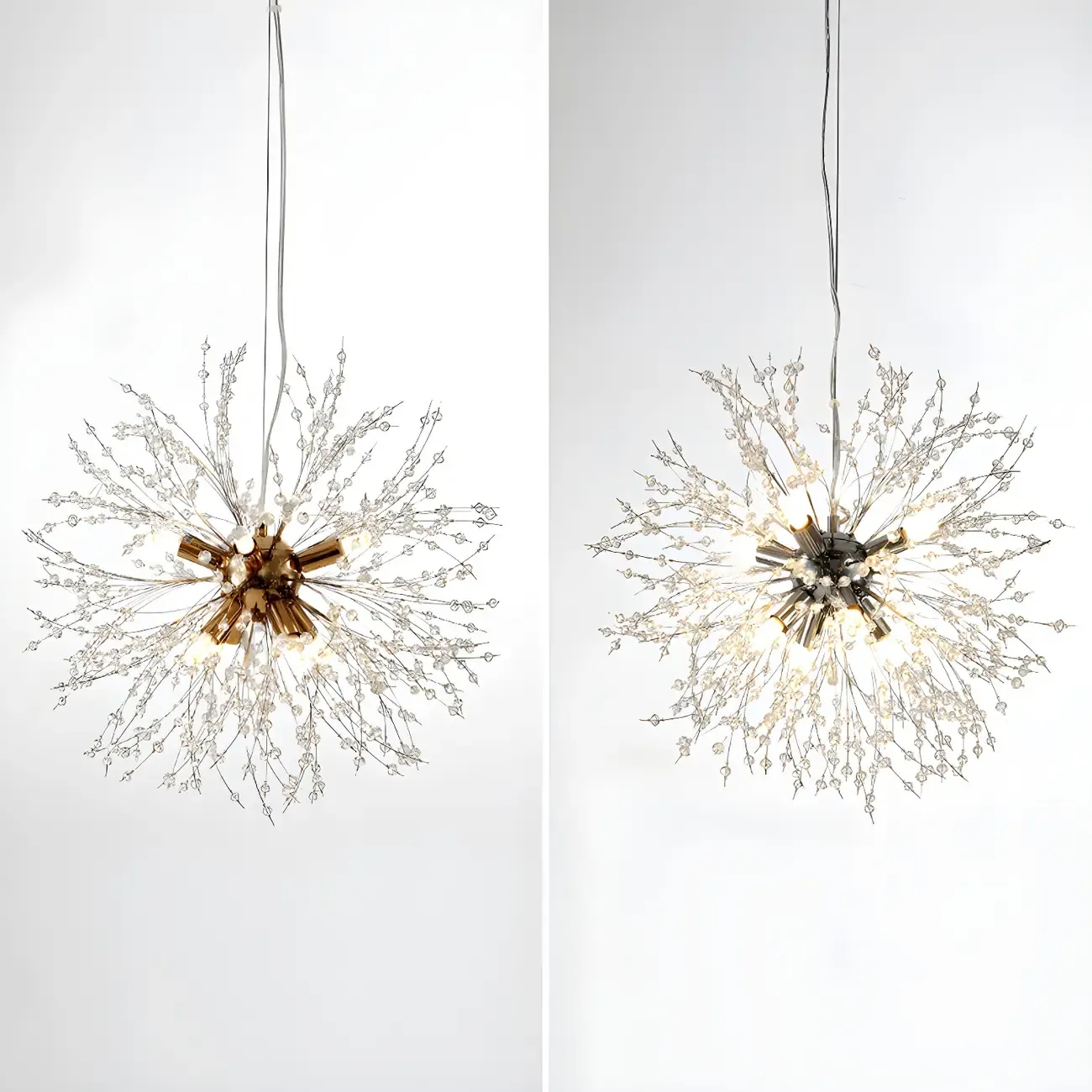 Adjustable Modern Gold Crystal Explosion Sputnik Chandelier