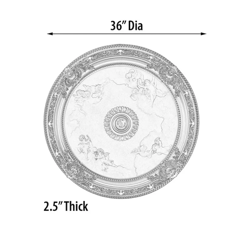 Blanco Round Chandelier Ceiling Medallion 36in