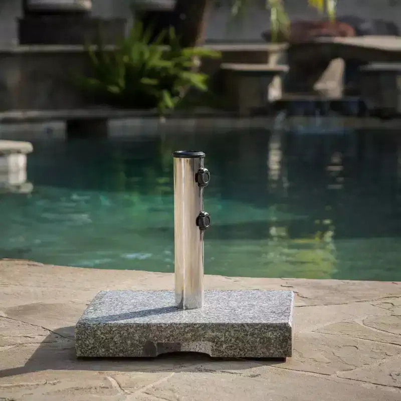 Christopher Knight Home Berywn Outdoor Granite Square Umbrella Base, Gray/Silver