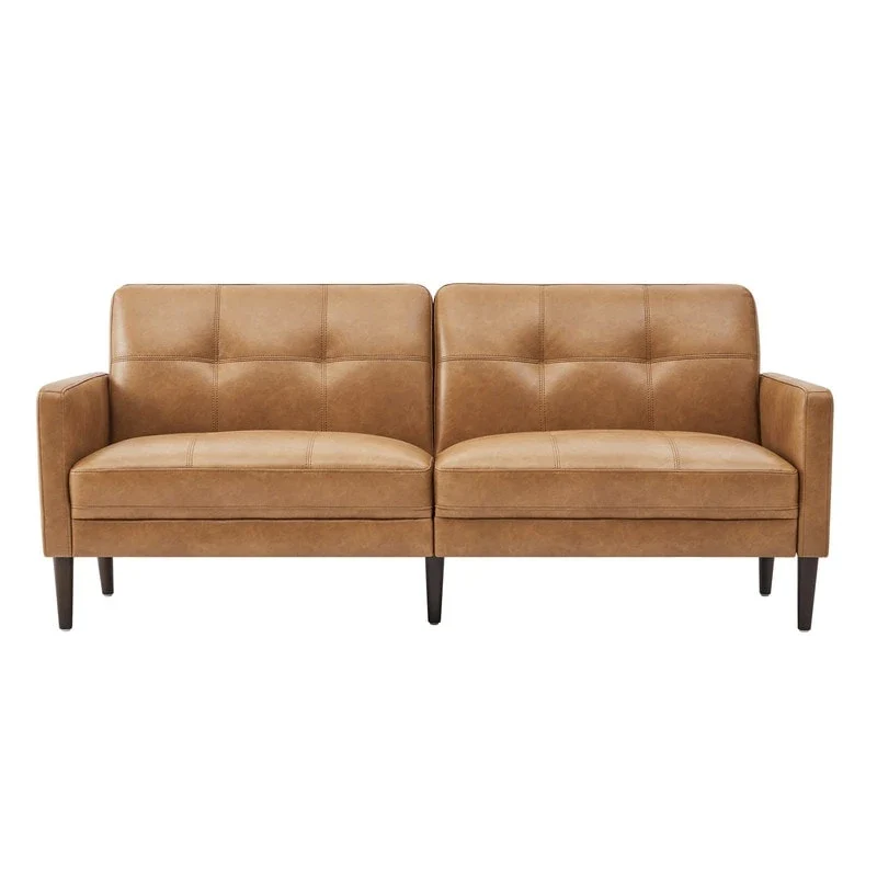 Gray Mid-Century Tufted Sofa Set - 1-Seater & 3-Seater
