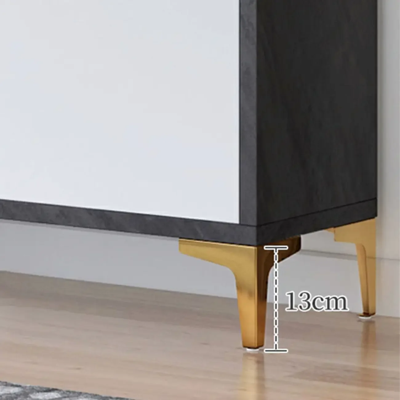 Elegant Grey Wood Hallway Shoe Cabinet with Metal Legs
