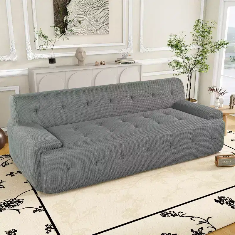 TUYOHW 86.2 Inch Modern Minimalist Tufted Sofa,3-Seat Compression Sofa for Living Room,Bedroom,Office,Apartment