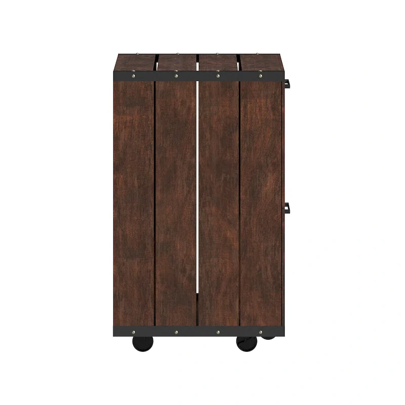 Rustic Walnut Window 2-Drawer Wood File Cabinet by Furniture of America